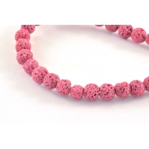 Lava rock 6mm bead pink color